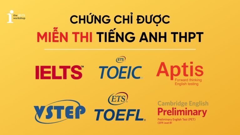 chứng chỉ được miễn thi tiếng Anh