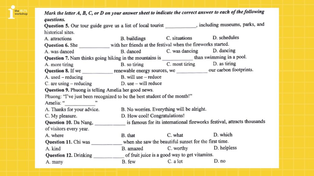 Dạng bài hoàn thành câu ngắn trong đề thi tiếng Anh vào 10