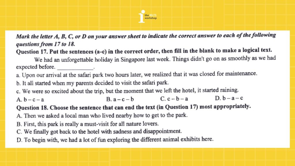 Dạng bài sắp xếp câu trong đề thi vào 10