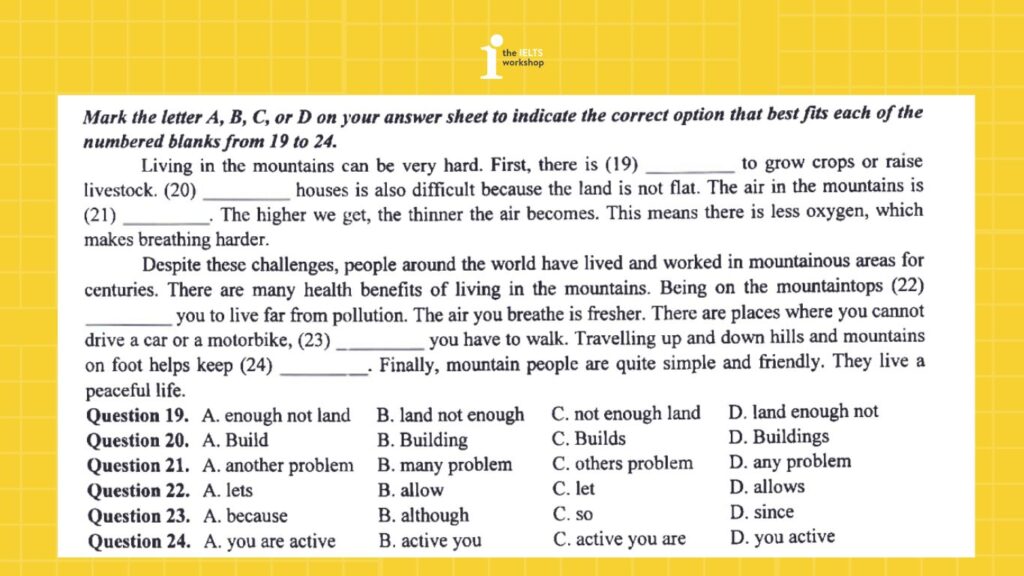 Dạng bài điền từ/cụm từ thích hợp vào đoạn văn