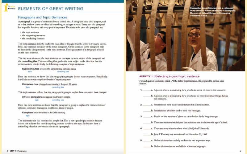 Great Writing 2 hướng dẫn người học cách viết đoạn văn
