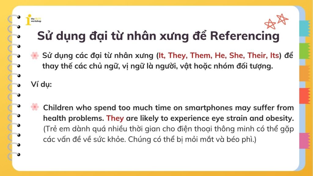 Sử dụng đại từ nhân xưng để Referencing