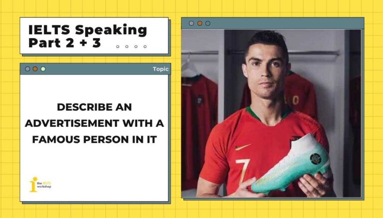 Describe an advertisement with a famous person in it