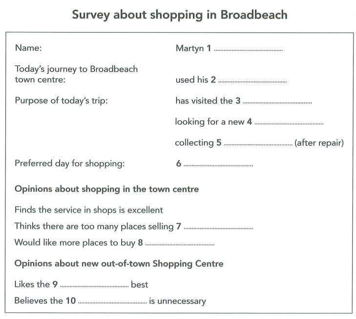 Cambridge 21 Test 4 Listening Part 1