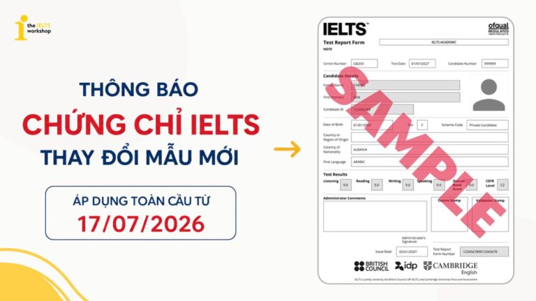 chứng chỉ ielts thay đổi