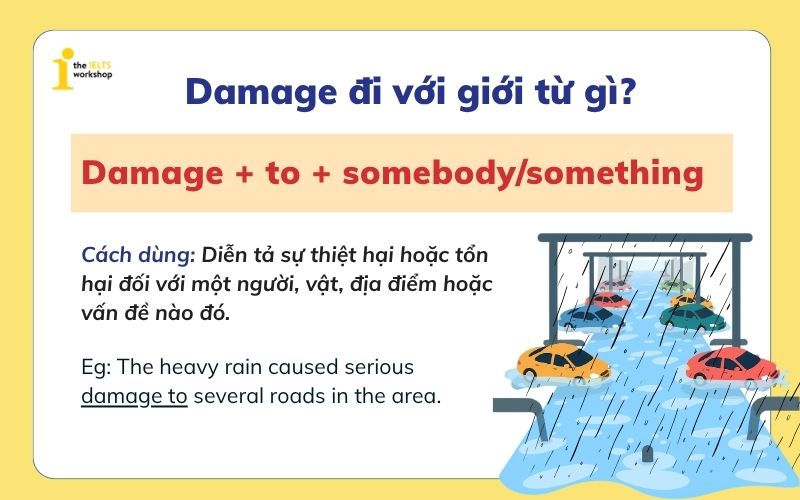Damage đi với giới từ gì