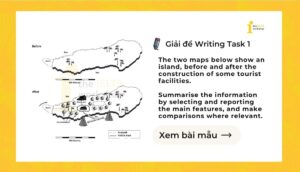 Giải IELTS Writing Task 1: An island before and after the construction